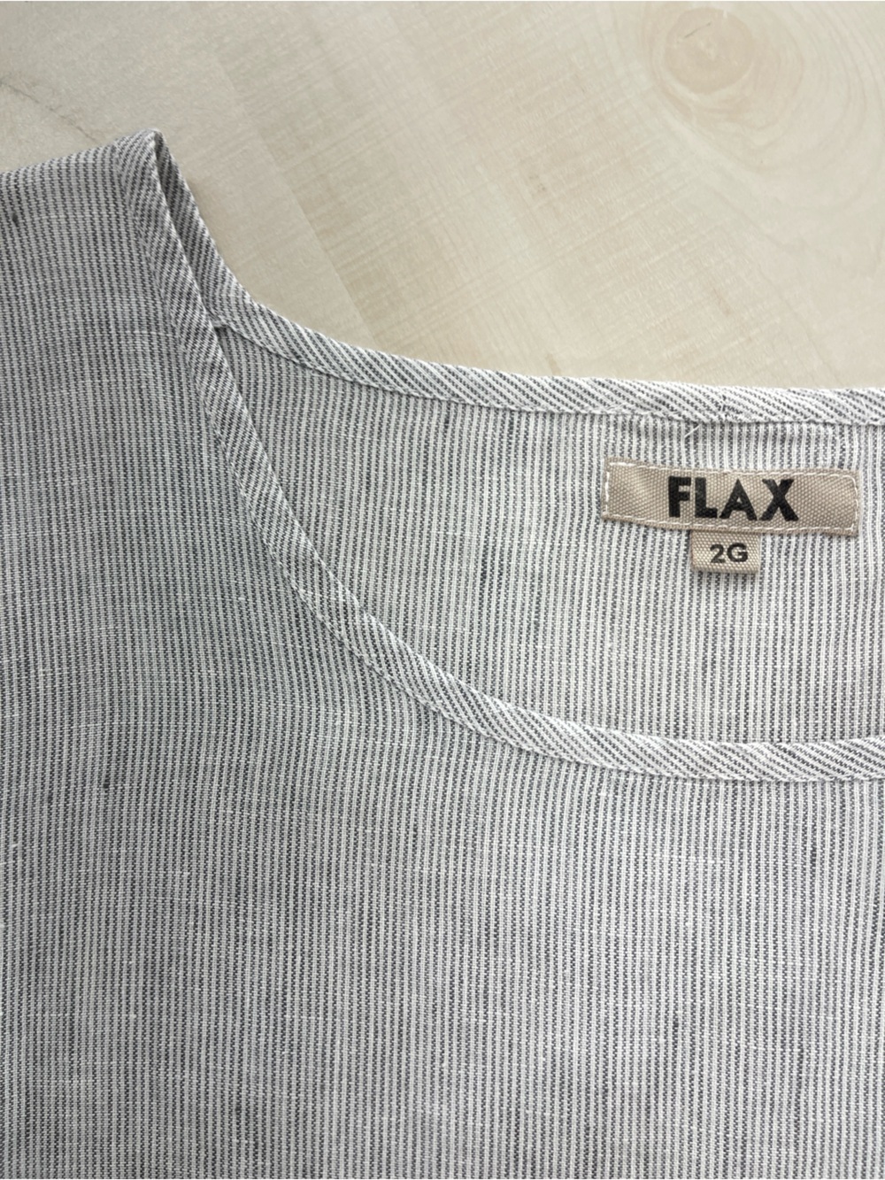 FLAX lagenlook linen striped tunic blouse shirt 2G 22 24 - Picture 4 of 6